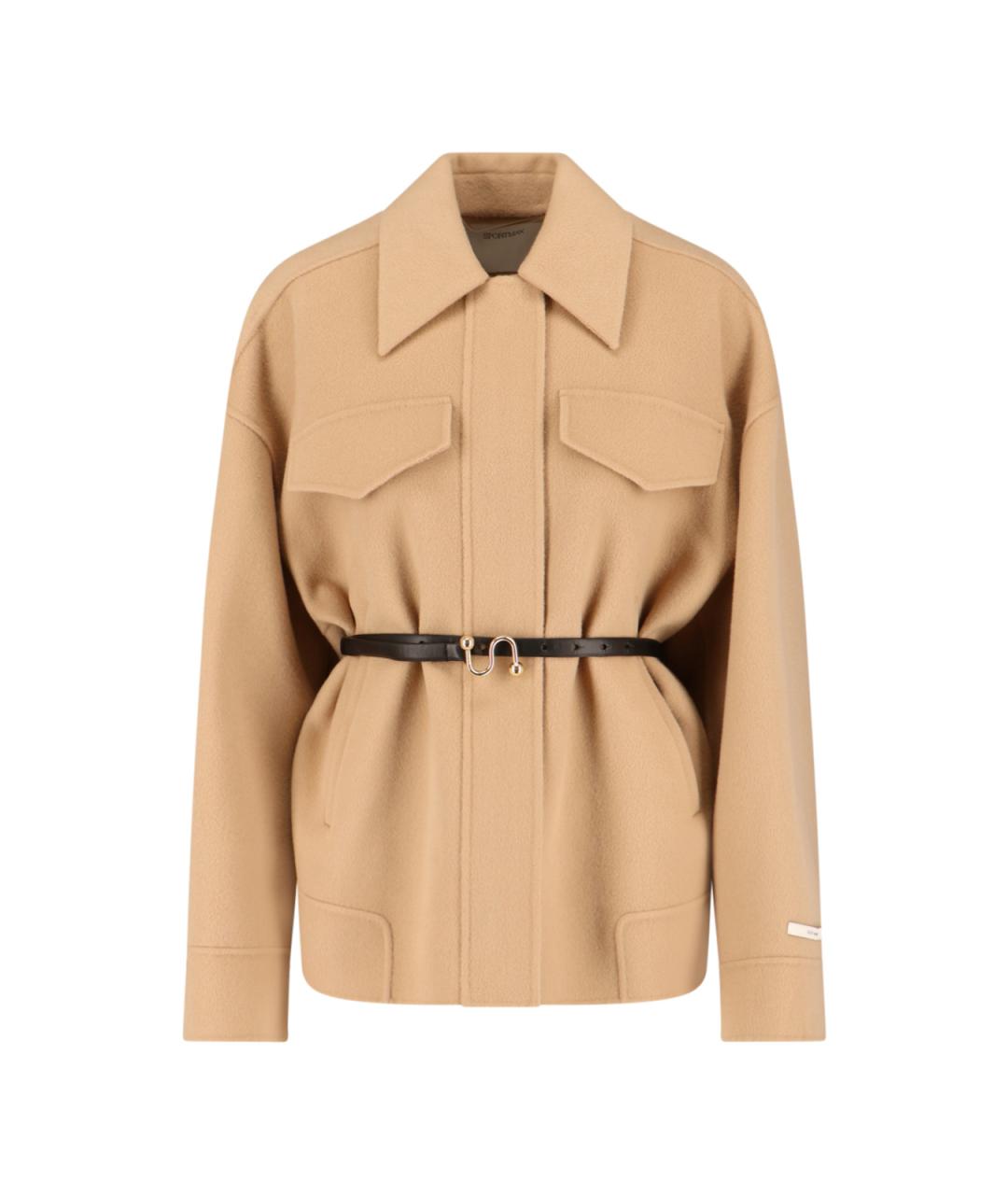 SPORTMAX Бежевое шерстяное пальто, фото 1