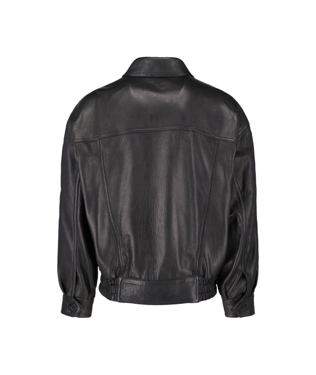SAINT LAURENT Черная кожаная куртка, фото 2