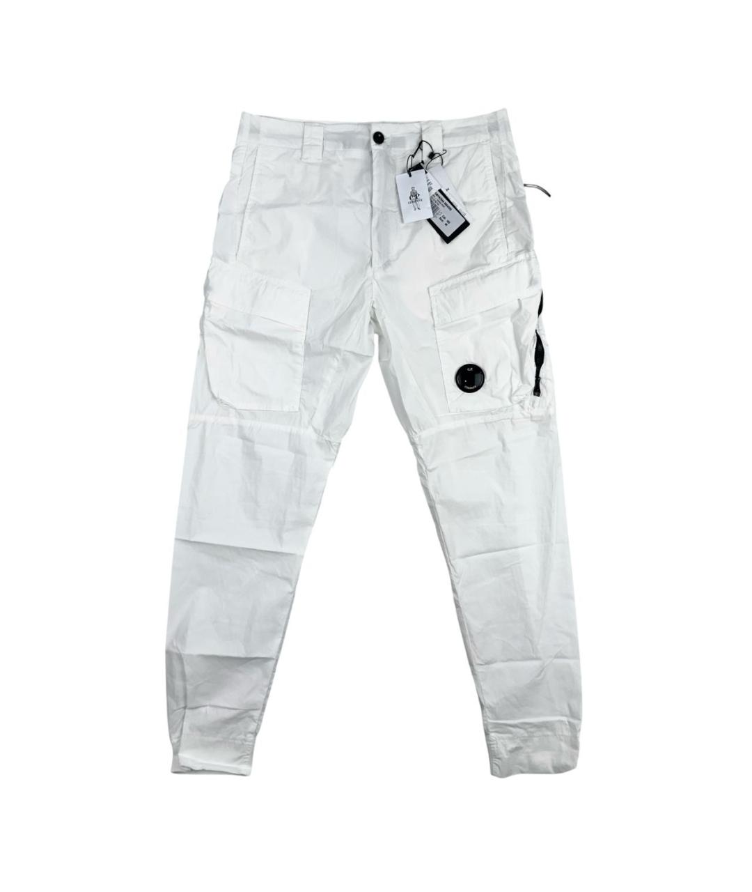 CP COMPANY Белые хлопко-эластановые повседневные брюки, фото 1