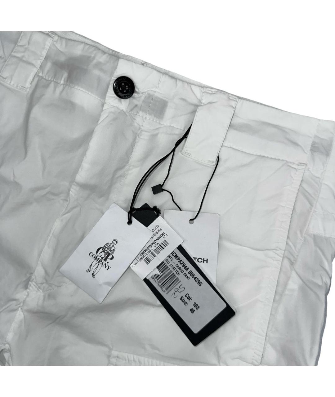 CP COMPANY Белые хлопко-эластановые повседневные брюки, фото 4