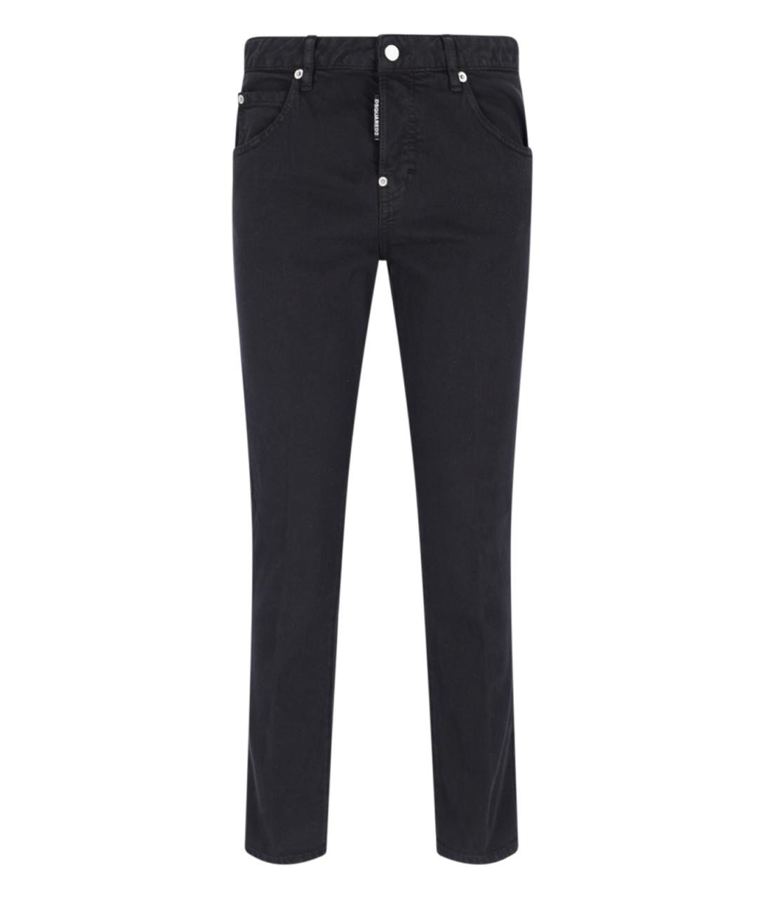 DSQUARED2 Черные хлопко-эластановые джинсы слим, фото 1
