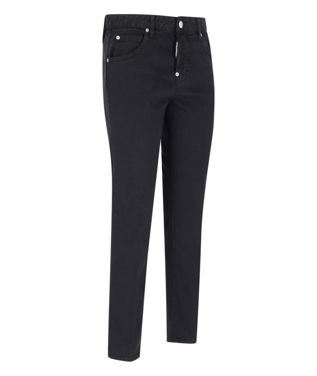 DSQUARED2 Черные хлопко-эластановые джинсы слим, фото 3