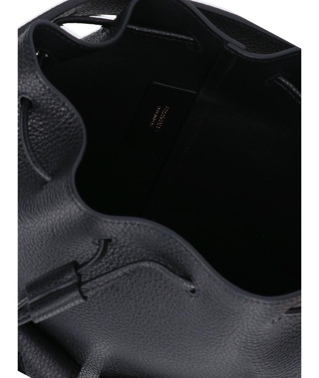 FERRAGAMO Черная кожаная сумка через плечо, фото 4