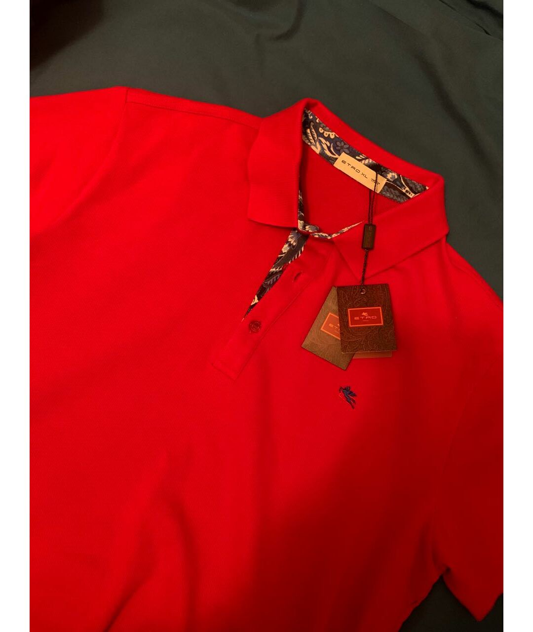 ETRO Красное хлопковое поло с коротким рукавом, фото 3