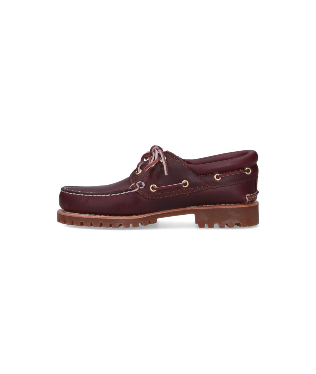 TIMBERLAND Бордовые кожаные низкие ботинки, фото 3
