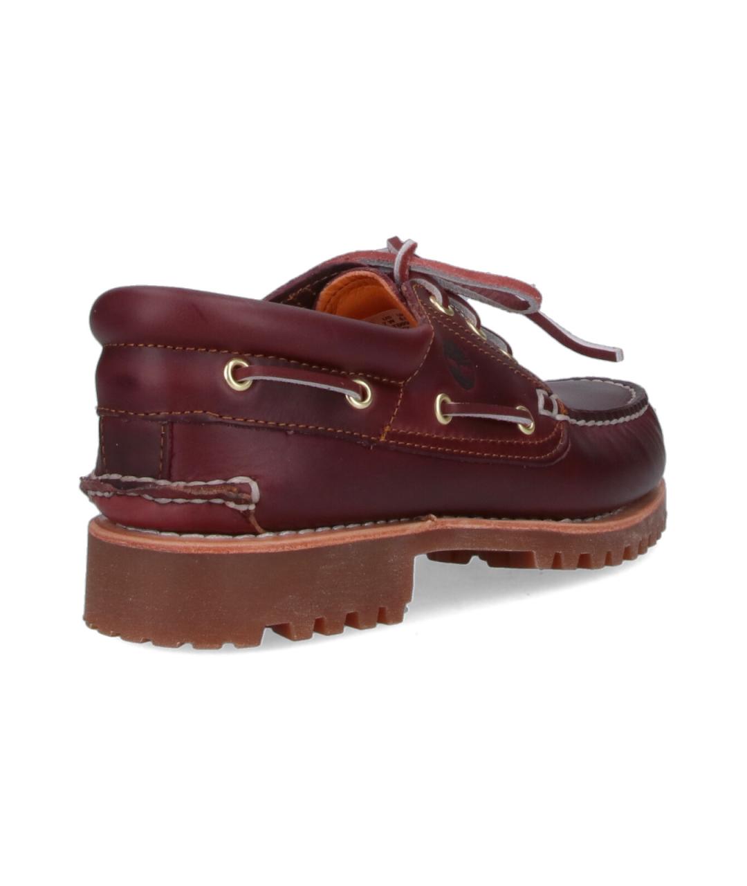 TIMBERLAND Бордовые кожаные низкие ботинки, фото 4
