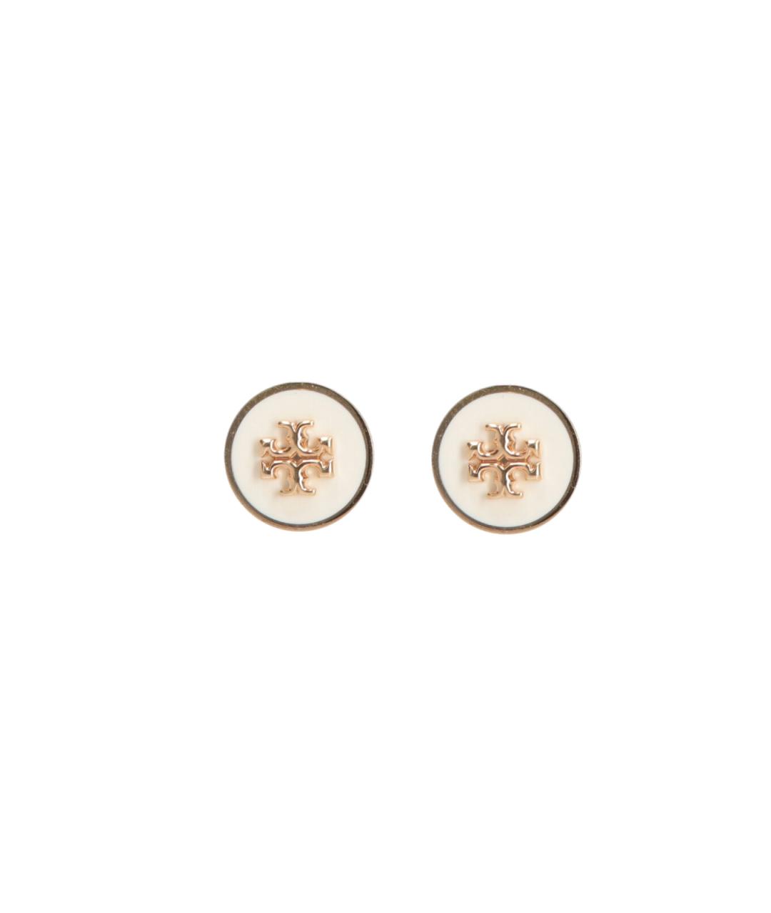 TORY BURCH Белые латунные серьги, фото 3