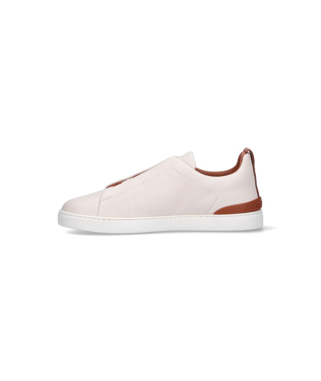 ZEGNA Бежевые кожаные слипоны, фото 3