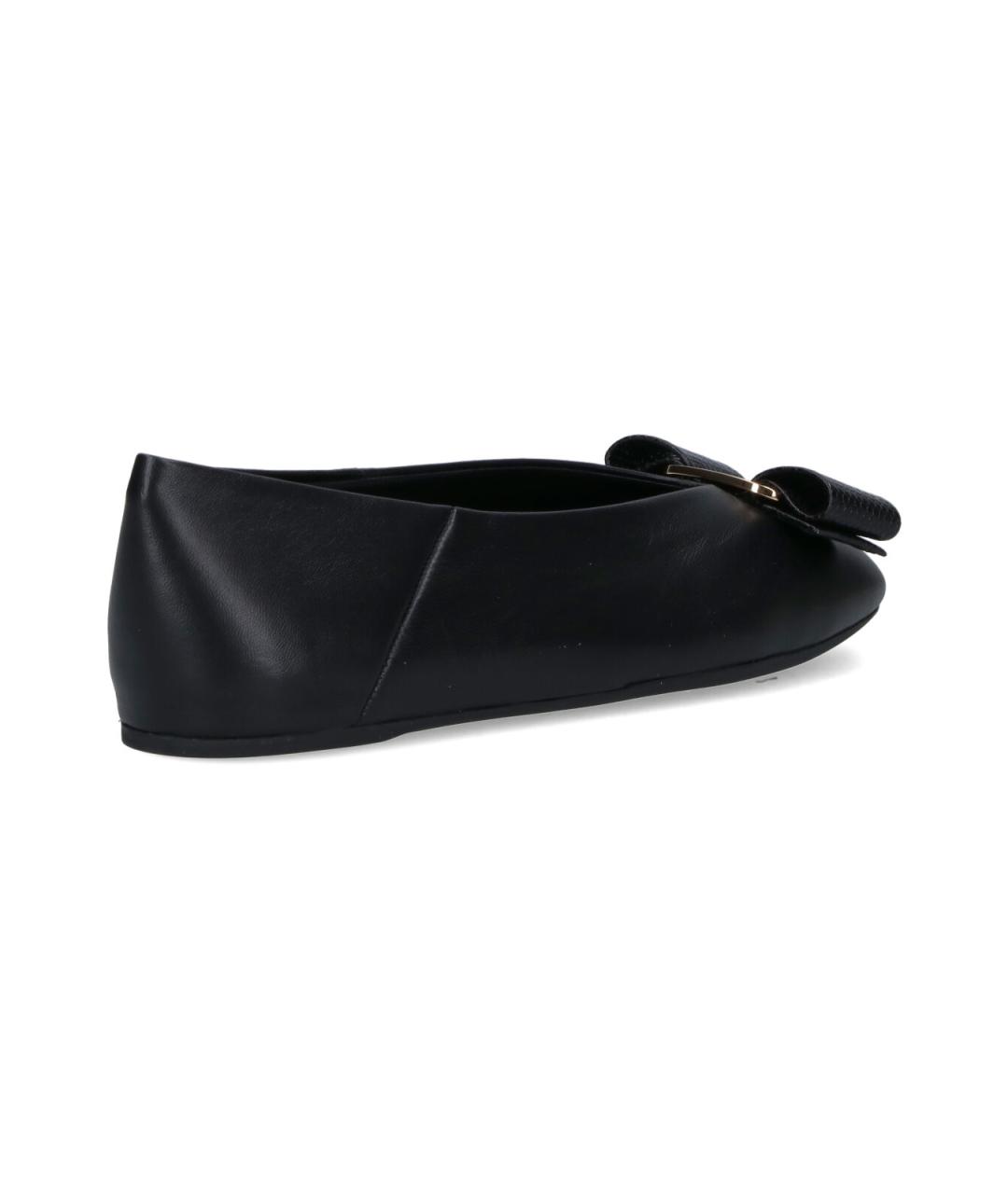 FERRAGAMO Черные кожаные балетки, фото 4