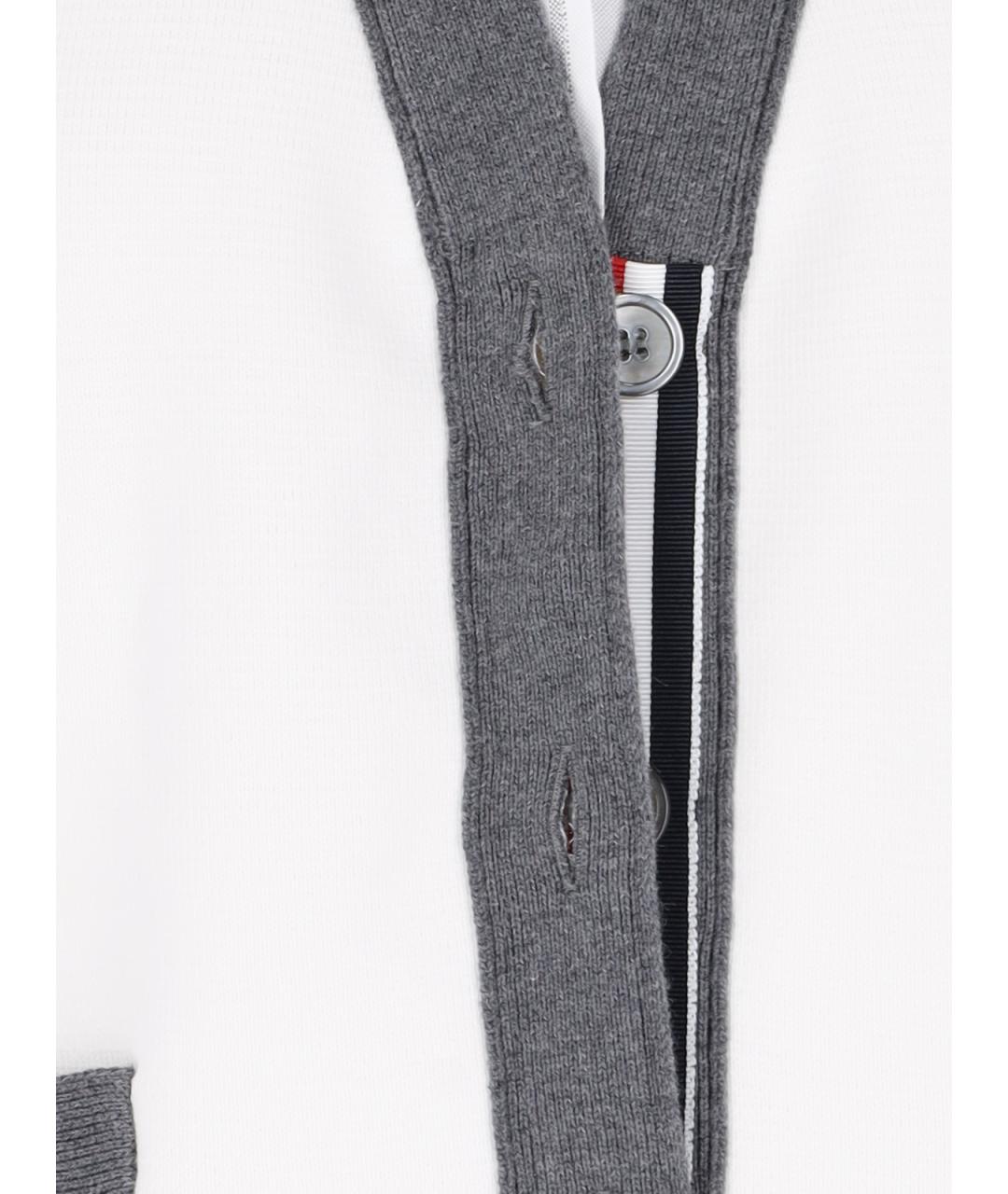 THOM BROWNE Белый кардиган, фото 3