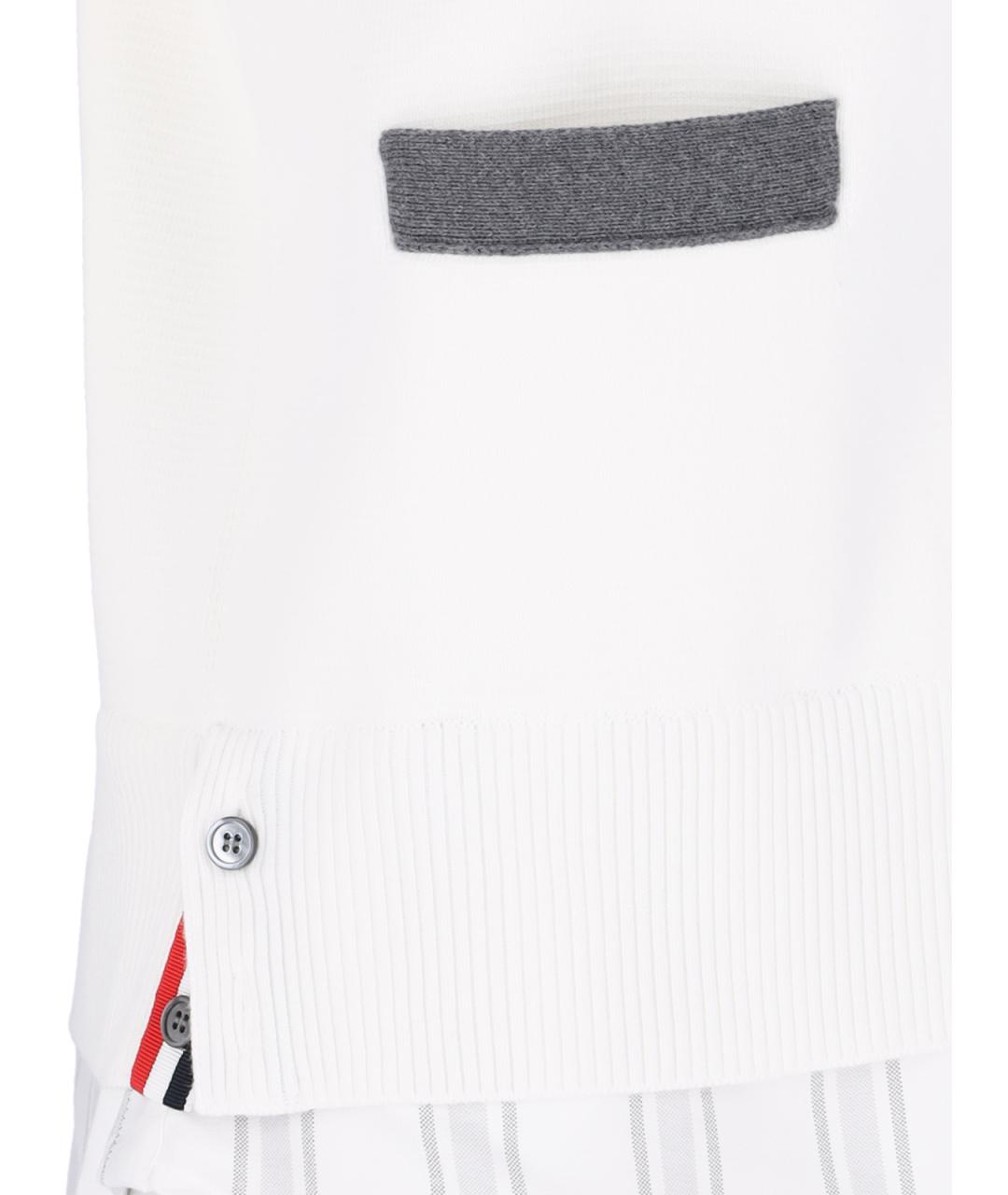 THOM BROWNE Белый кардиган, фото 5