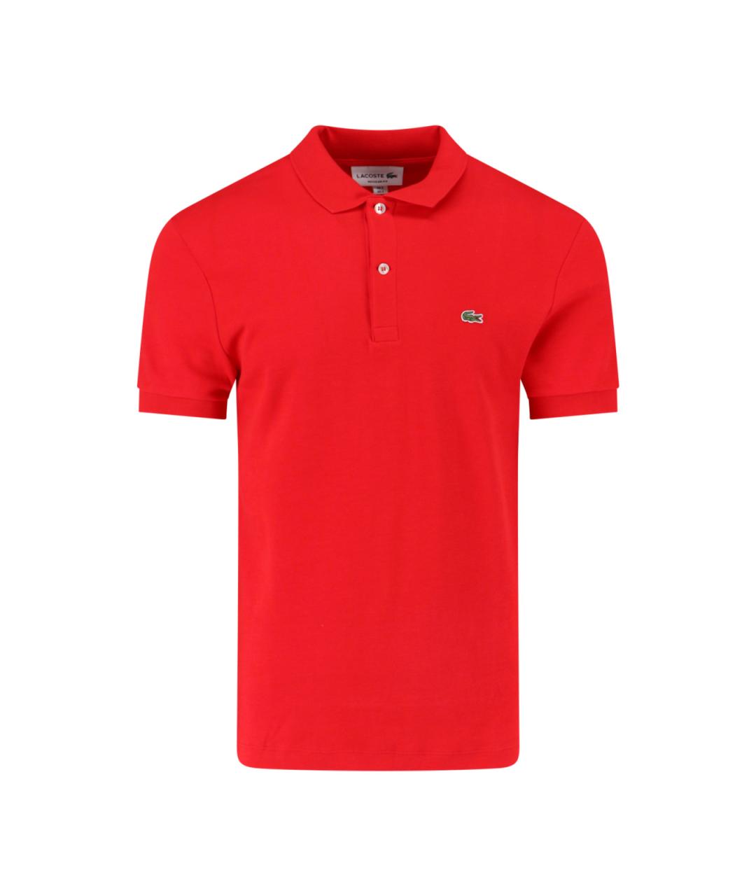 LACOSTE Красное хлопковое поло с коротким рукавом, фото 1