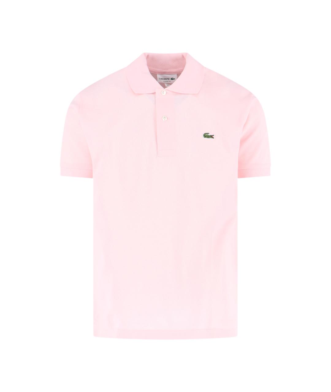 LACOSTE Розовое хлопковое поло с коротким рукавом, фото 1