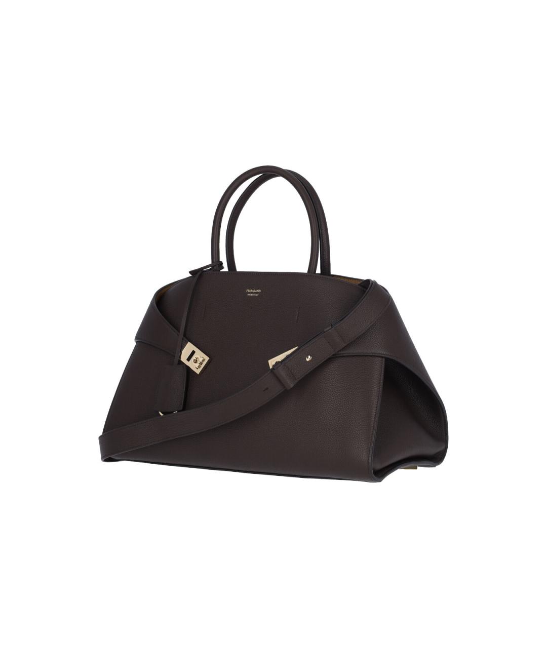 FERRAGAMO Коричневая кожаная сумка тоут, фото 2