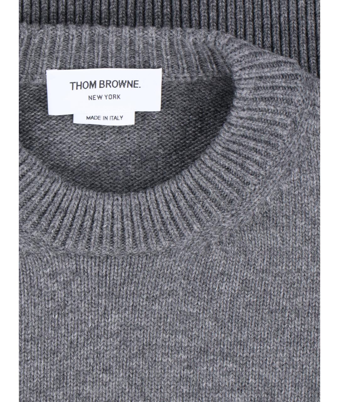 THOM BROWNE Серый шерстяной джемпер / свитер, фото 3