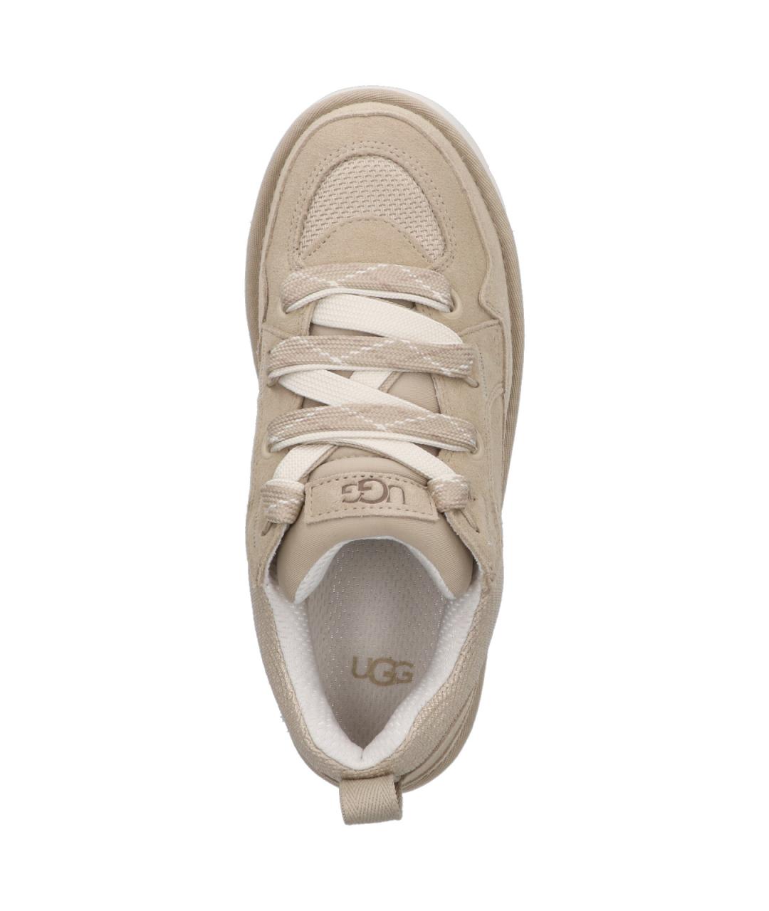 UGG AUSTRALIA Бежевые замшевые низкие кроссовки / кеды, фото 5