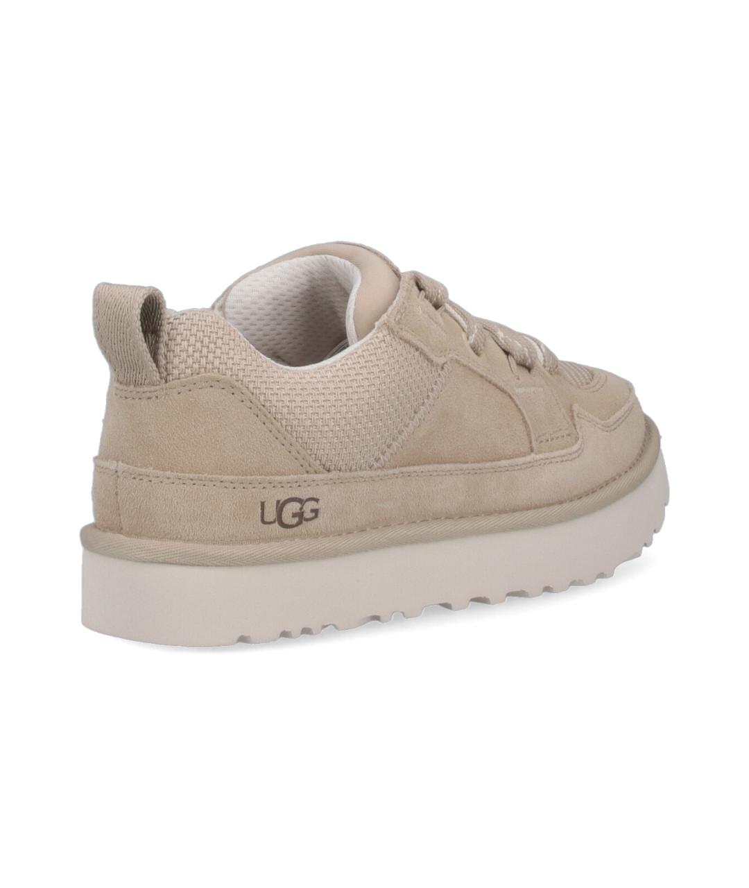 UGG AUSTRALIA Бежевые замшевые низкие кроссовки / кеды, фото 4