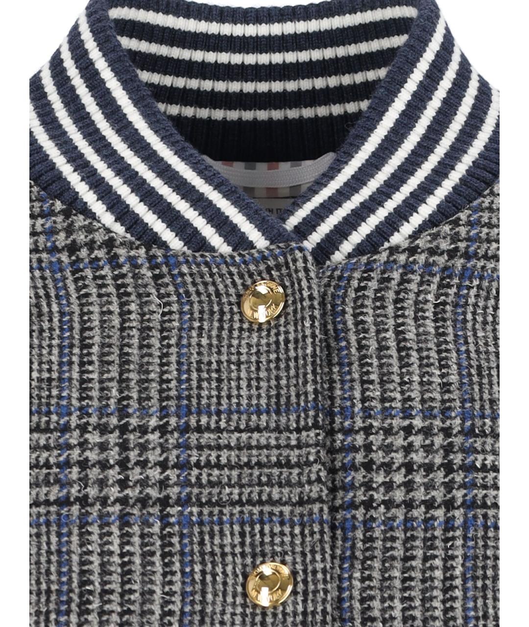 THOM BROWNE Серая шерстяная куртка, фото 3