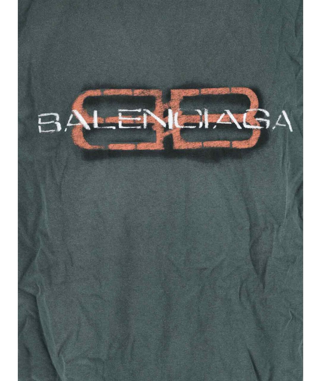 BALENCIAGA Зеленая хлопковая футболка, фото 3