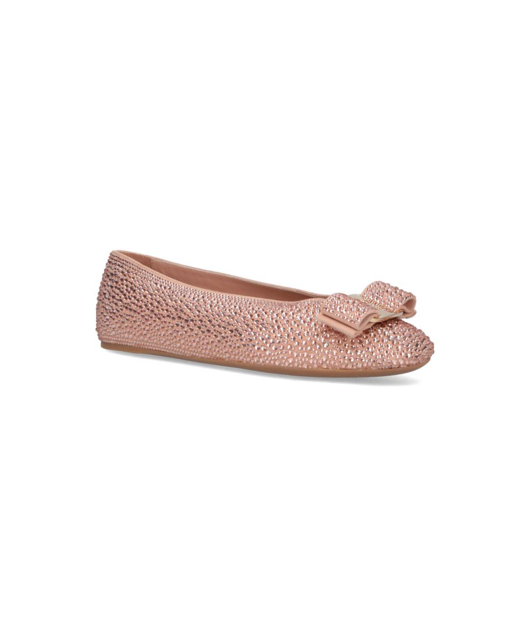 FERRAGAMO Розовые кожаные балетки, фото 2