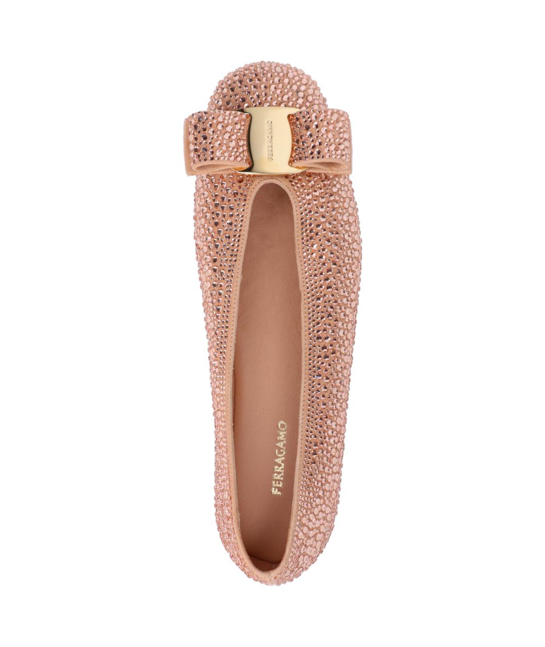 FERRAGAMO Розовые кожаные балетки, фото 5