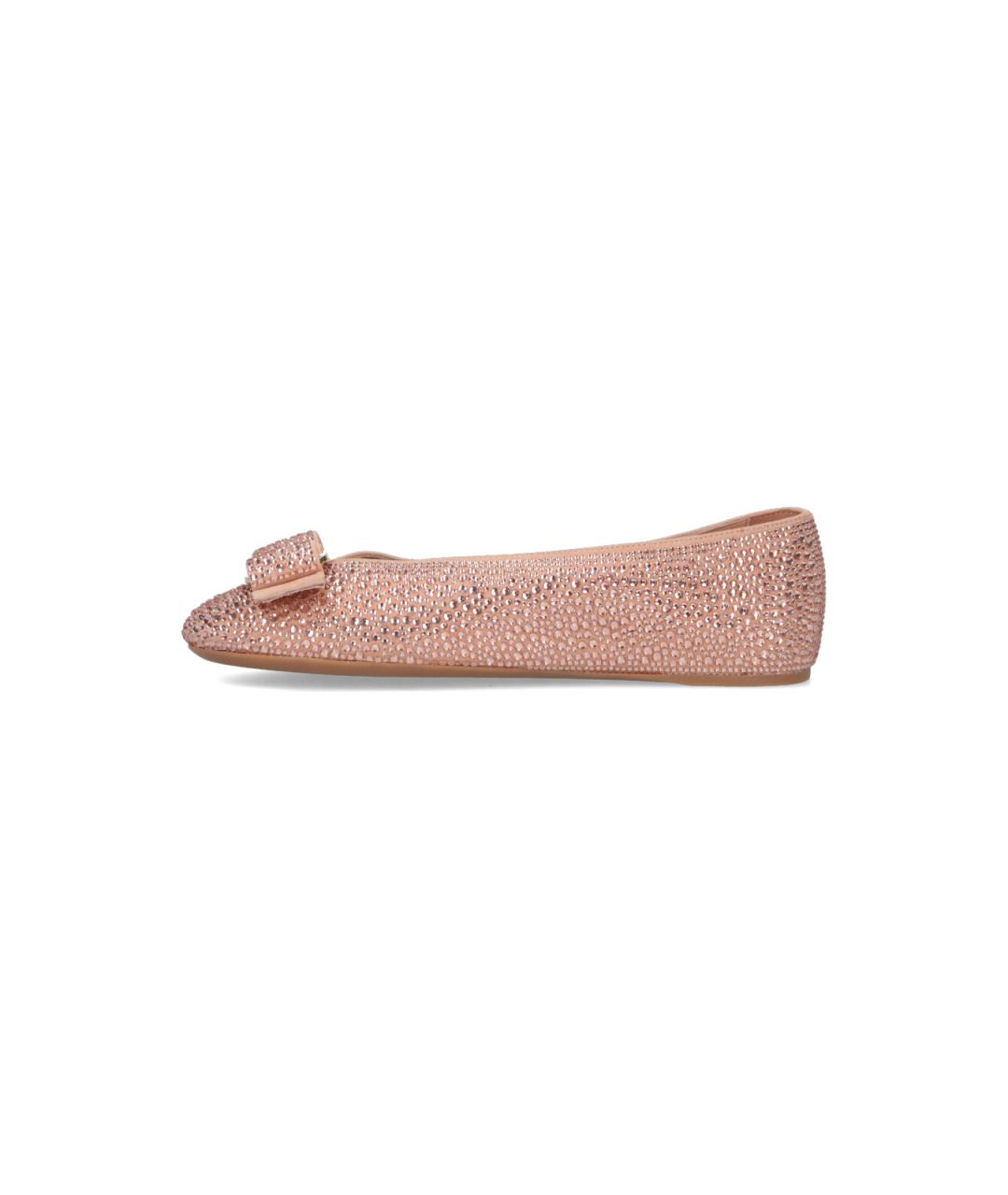 FERRAGAMO Розовые кожаные балетки, фото 3