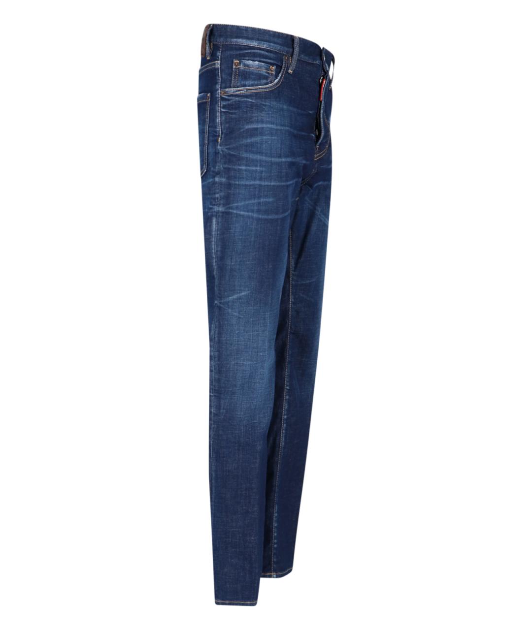 DSQUARED2 Синие хлопковые прямые джинсы, фото 3
