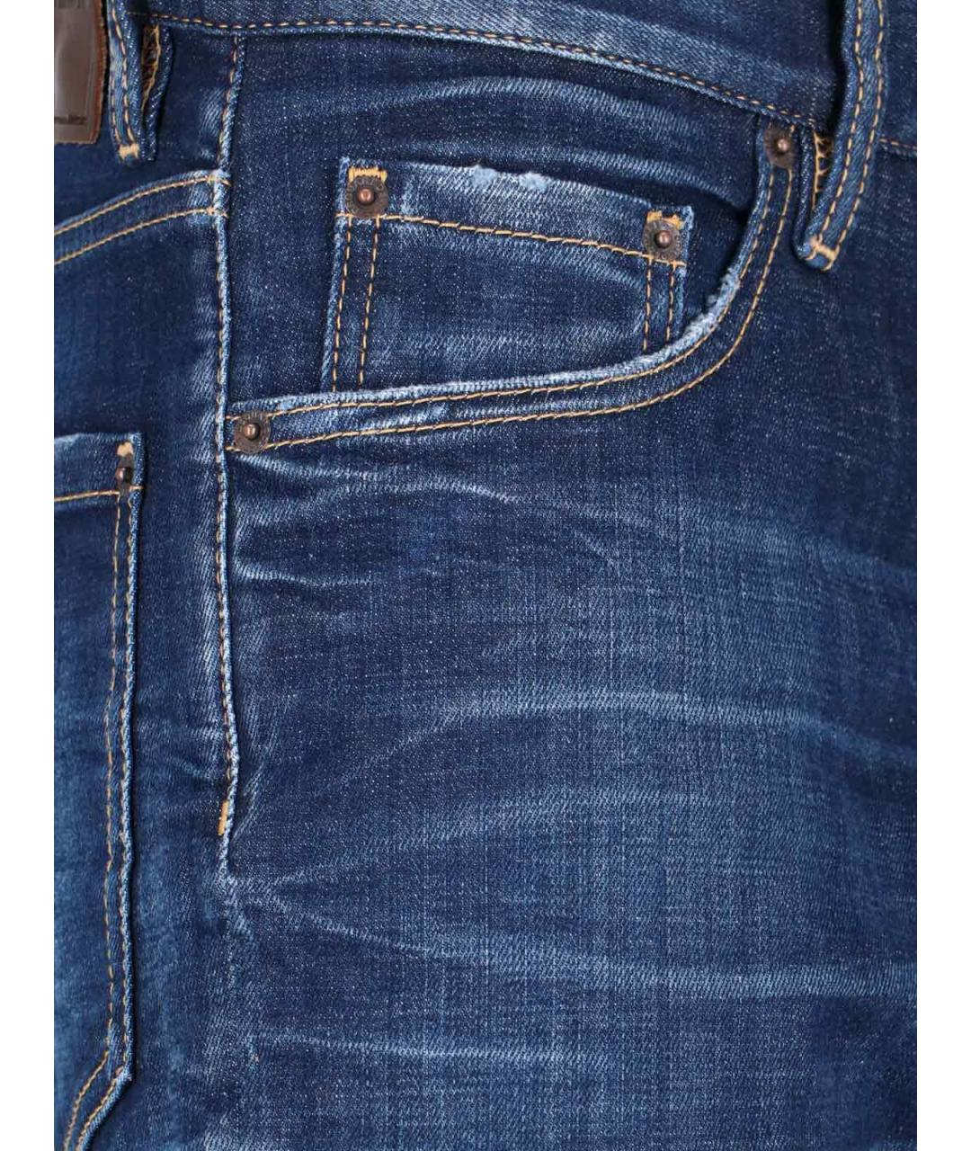 DSQUARED2 Синие хлопковые прямые джинсы, фото 4
