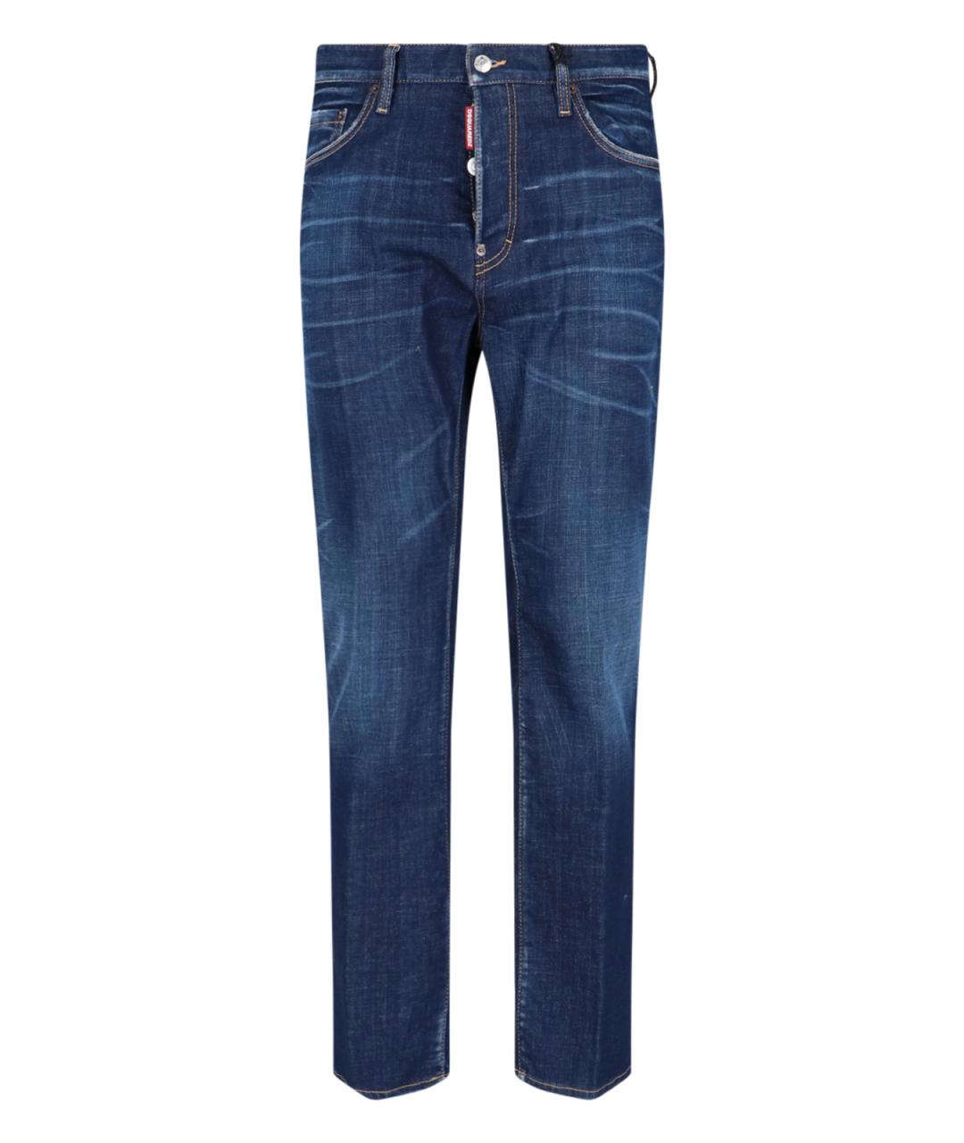 DSQUARED2 Синие хлопковые прямые джинсы, фото 1