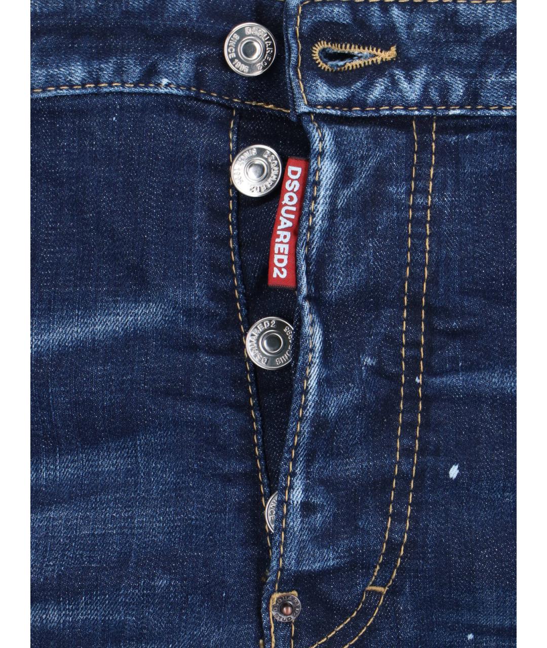 DSQUARED2 Синие хлопковые прямые джинсы, фото 5