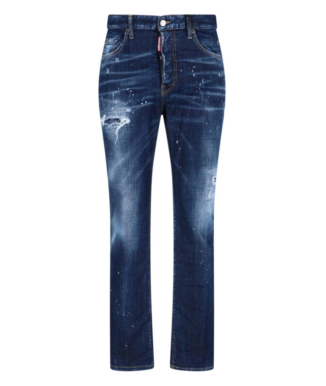 DSQUARED2 Синие хлопковые прямые джинсы, фото 1