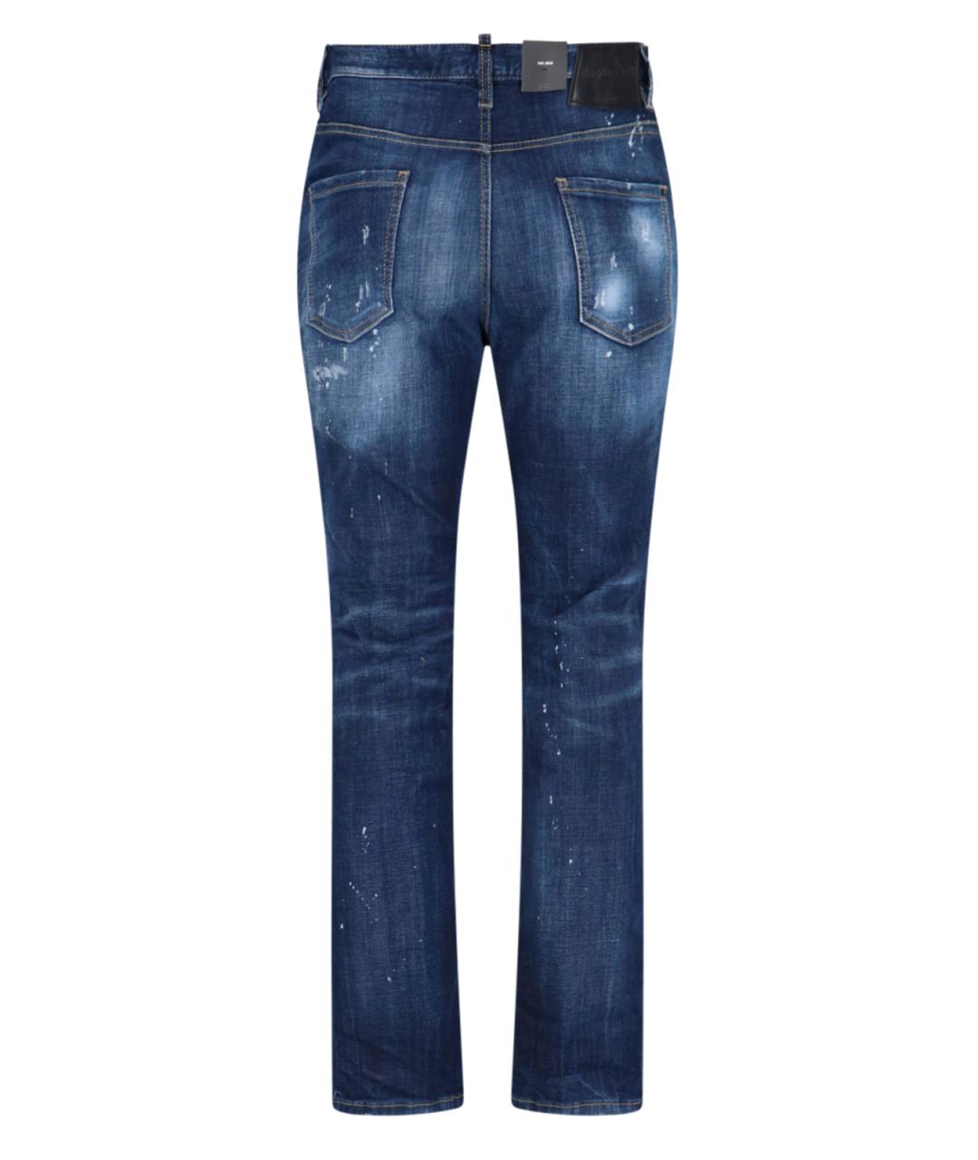 DSQUARED2 Синие хлопковые прямые джинсы, фото 2