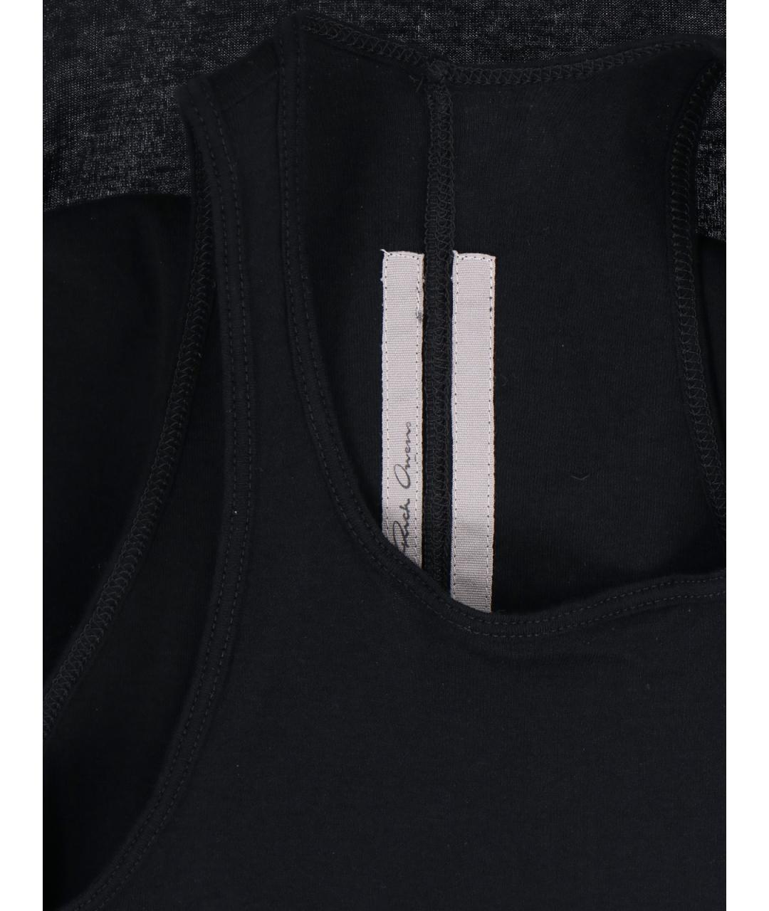 RICK OWENS Черная хлопковая майка, фото 3