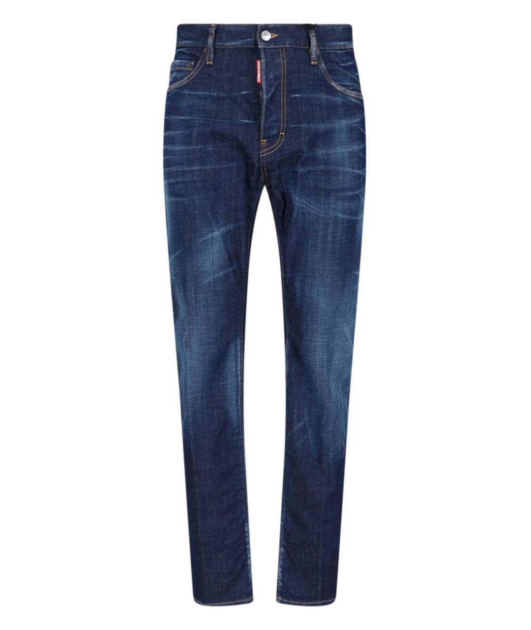 DSQUARED2 Синие хлопковые прямые джинсы, фото 1
