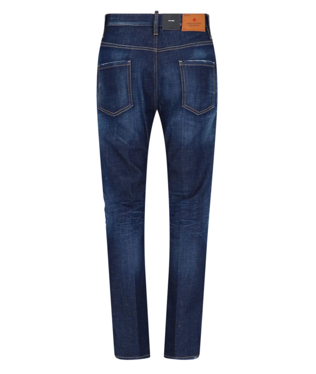 DSQUARED2 Синие хлопковые прямые джинсы, фото 2