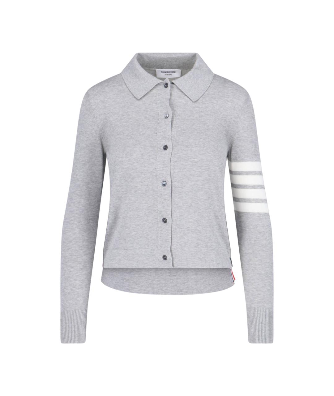 THOM BROWNE Серый кардиган, фото 1