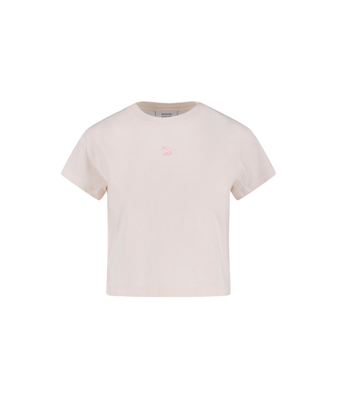 MAISON KITSUNE Розовая хлопковая футболка, фото 1
