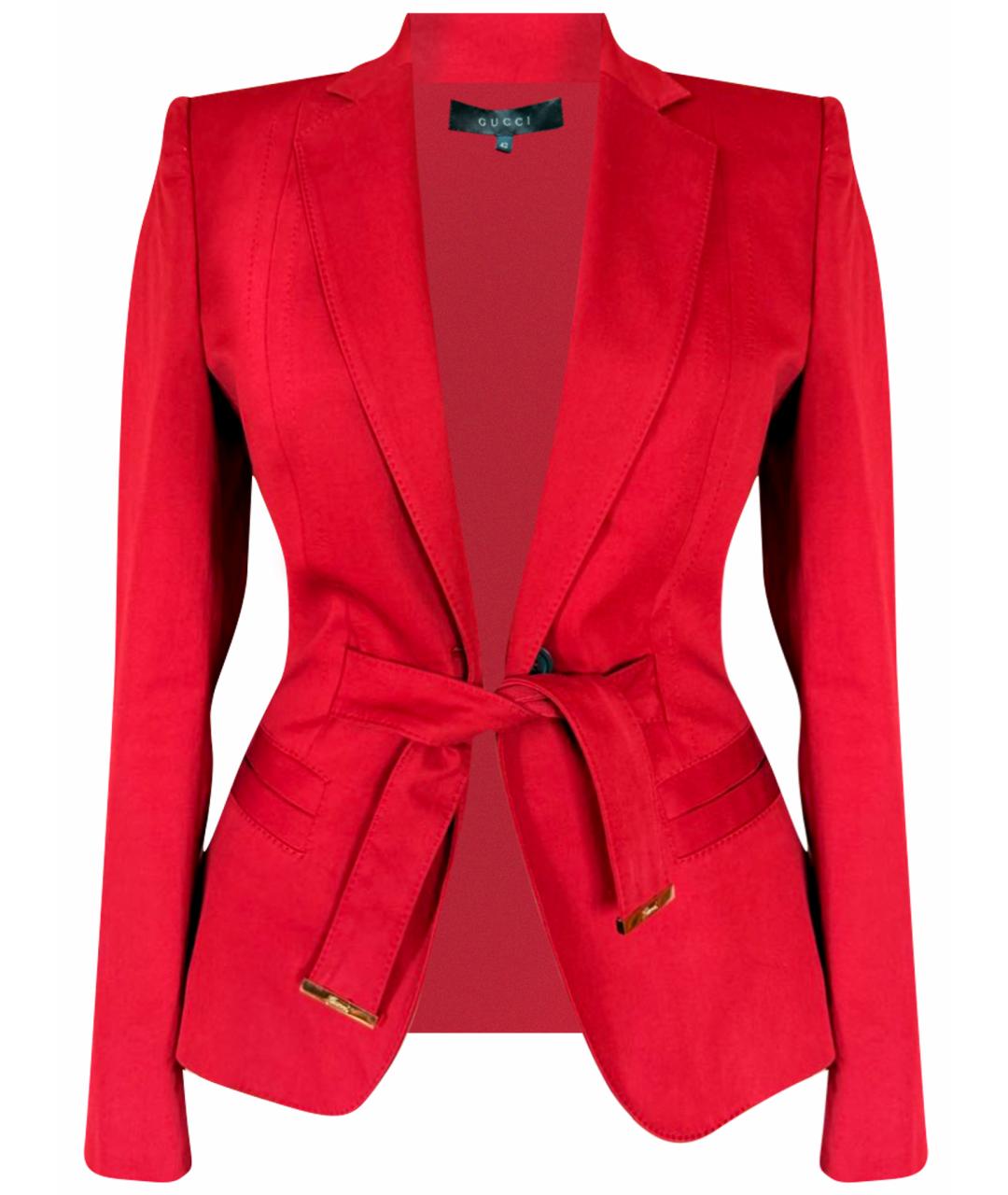 GUCCI Красный хлопковый жакет/пиджак, фото 1