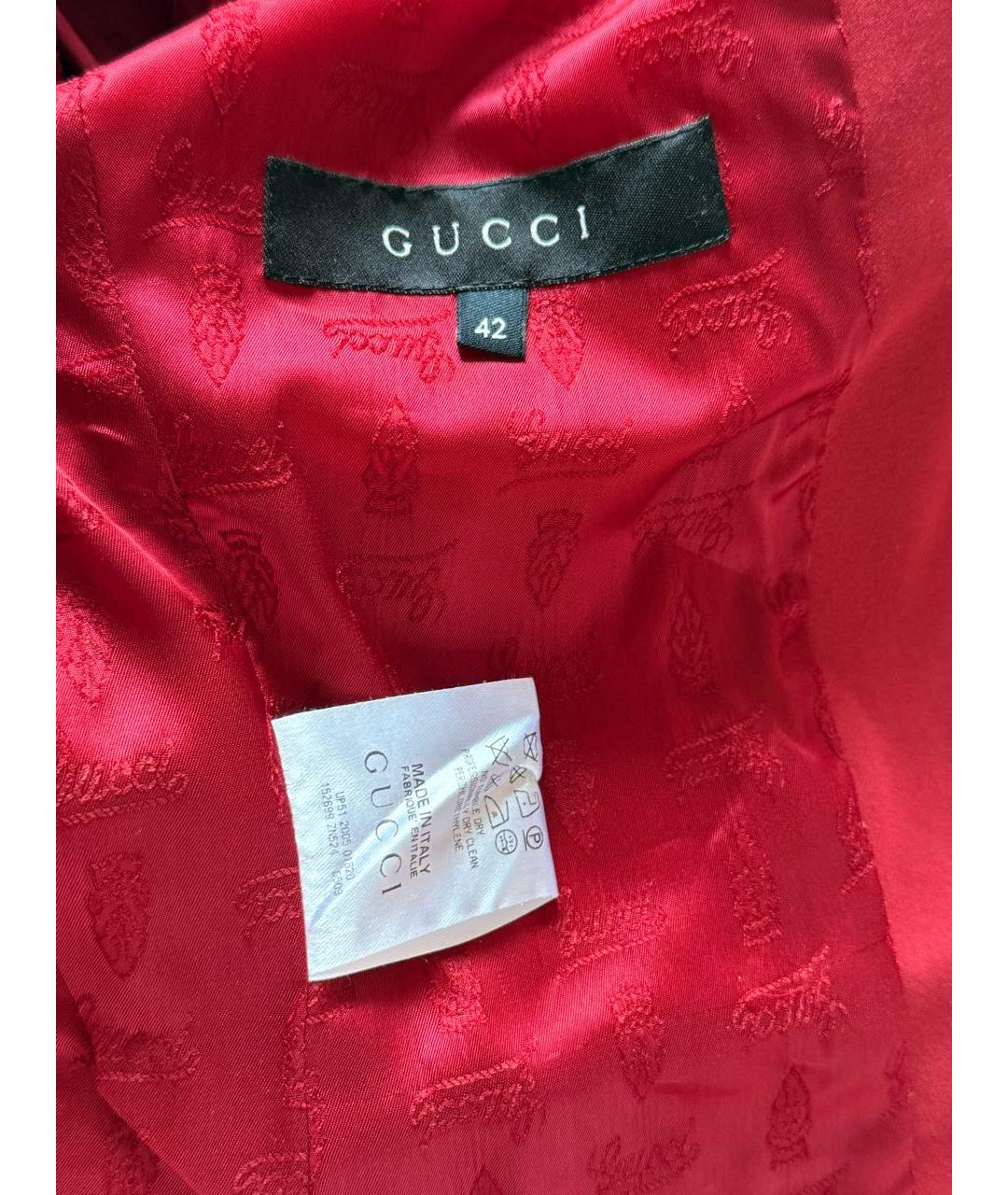 GUCCI Красный хлопковый жакет/пиджак, фото 3