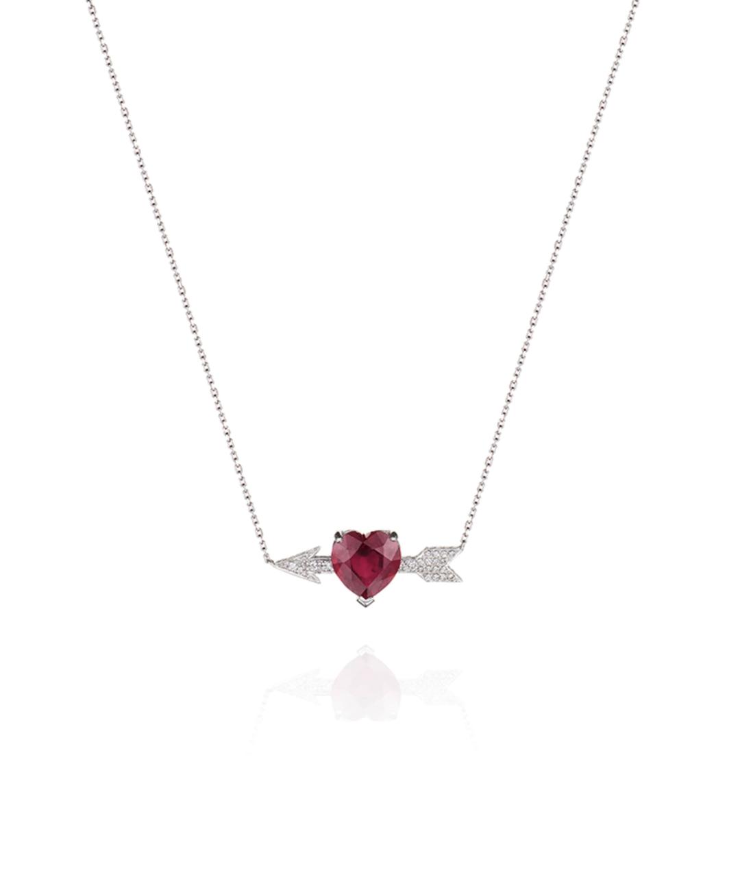 YANA JEWELLERY Бордовое колье из белого золота, фото 4