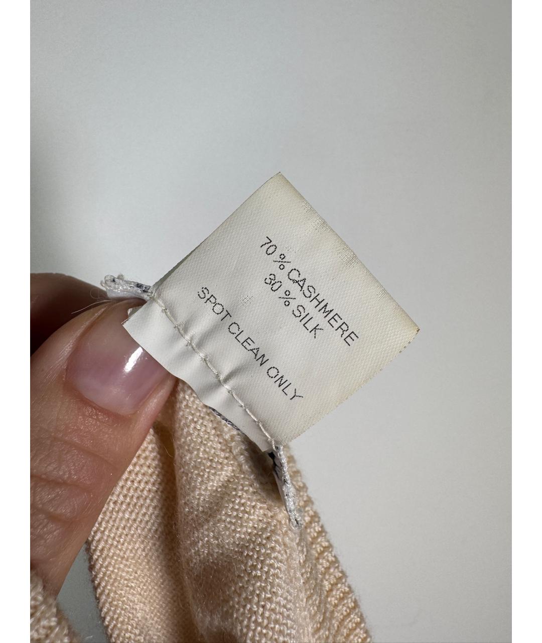 OSCAR DE LA RENTA Бежевая кашемировая майка, фото 9