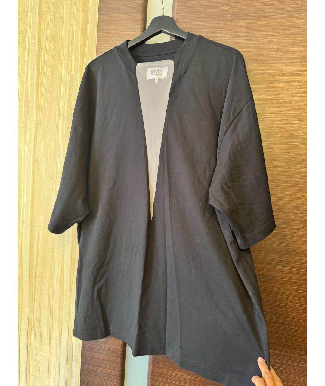 MM6 MAISON MARGIELA Черное хлопковое повседневное платье, фото 4