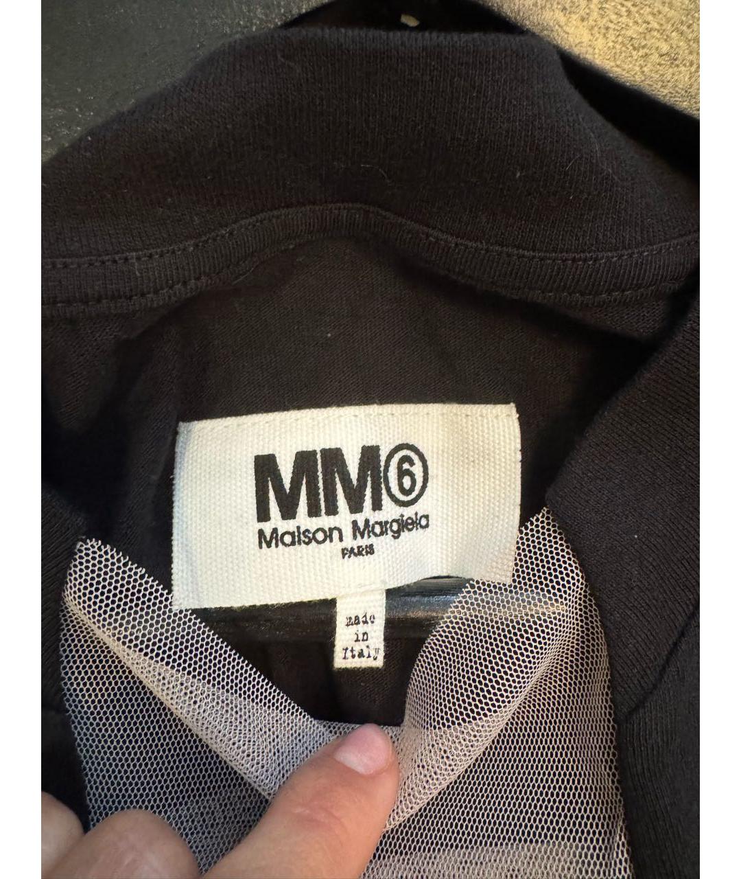 MM6 MAISON MARGIELA Черное хлопковое повседневное платье, фото 3