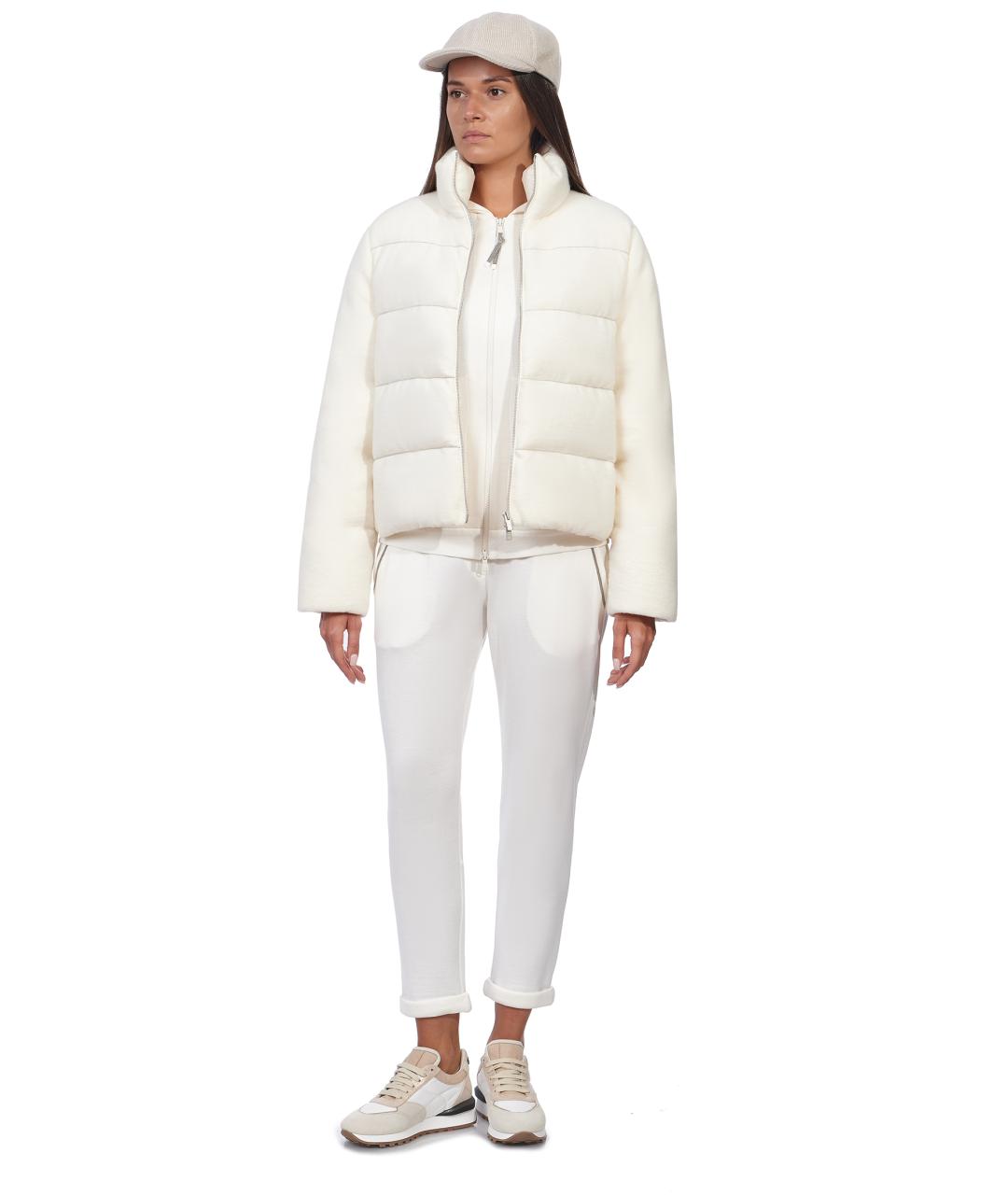 BRUNELLO CUCINELLI Белые хлопковые спортивные брюки и шорты, фото 2