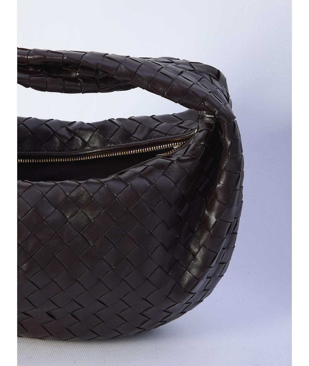 BOTTEGA VENETA Коричневая кожаная сумка с короткими ручками, фото 3
