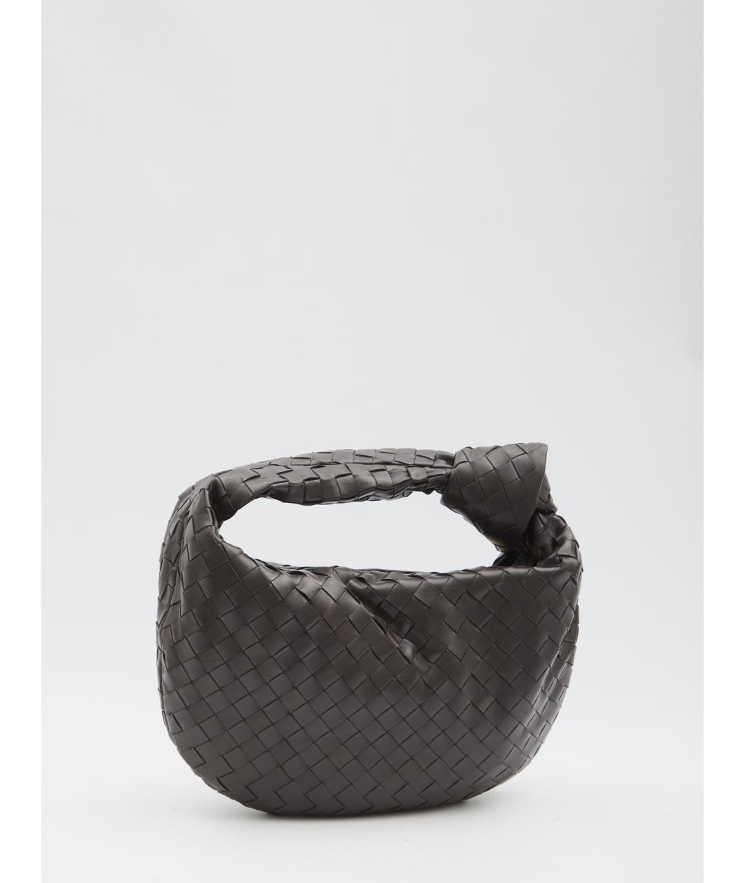 BOTTEGA VENETA Коричневая кожаная сумка с короткими ручками, фото 4