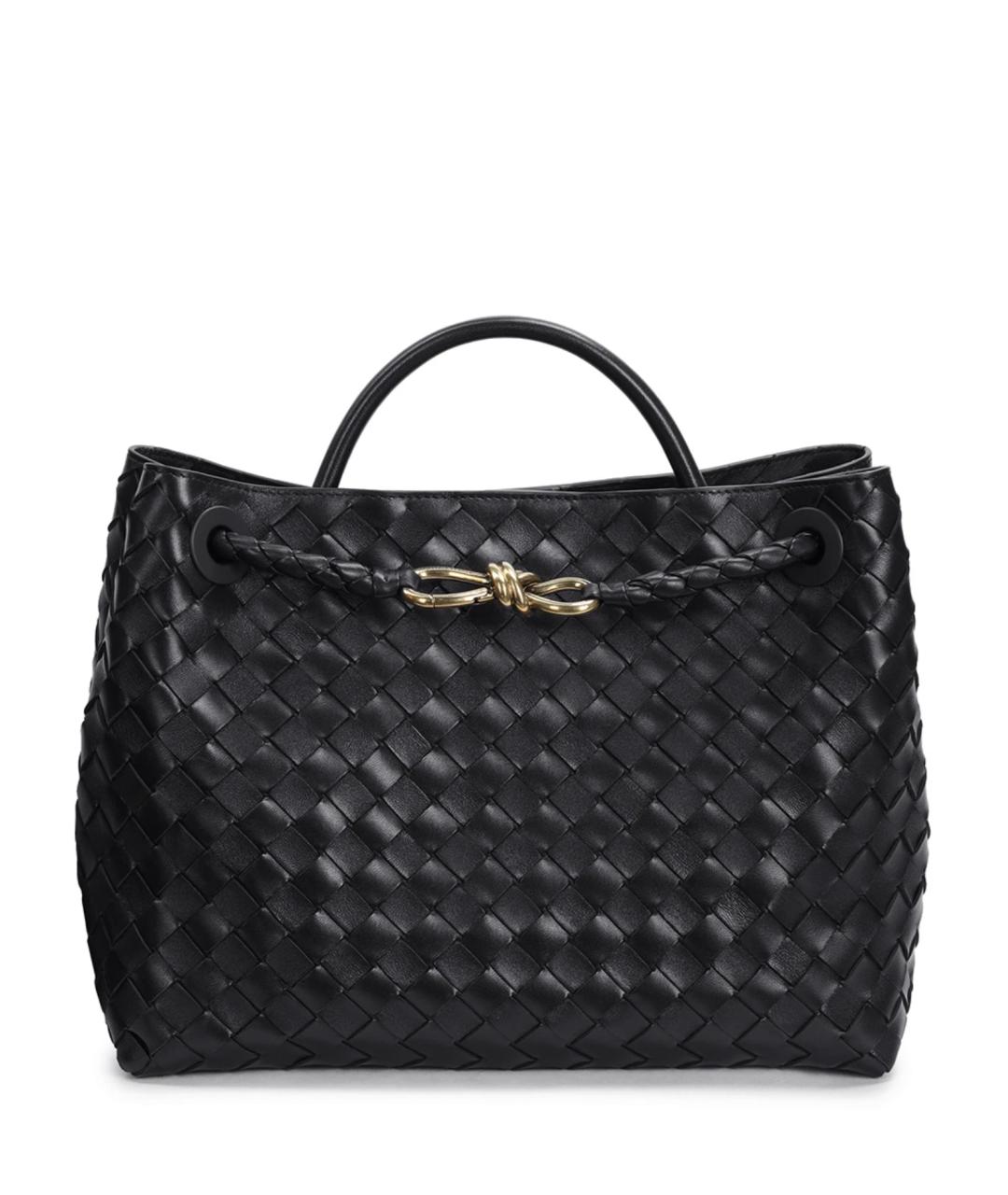 BOTTEGA VENETA Черная кожаная сумка тоут, фото 1