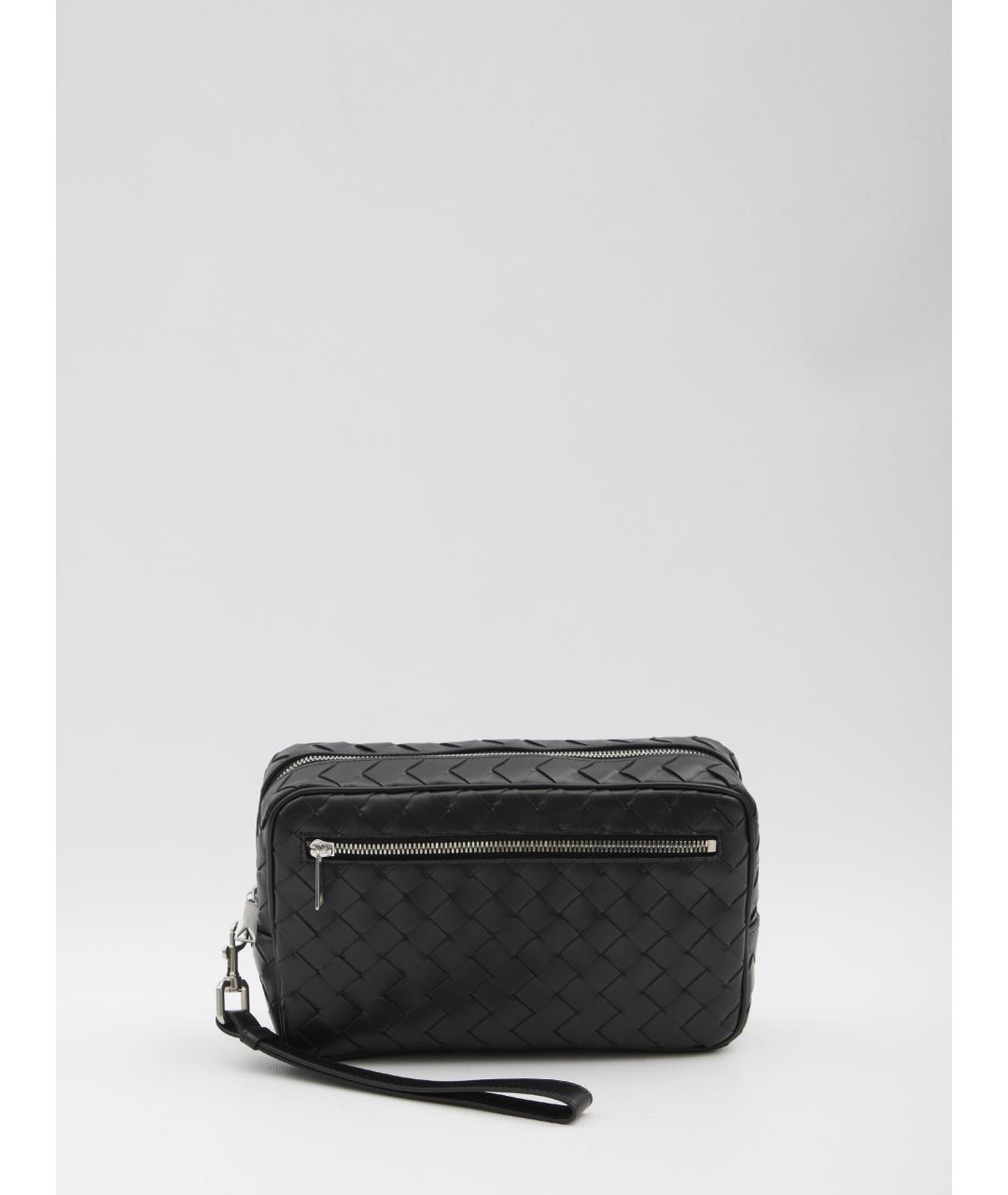 BOTTEGA VENETA Черная кожаная барсетка, фото 5