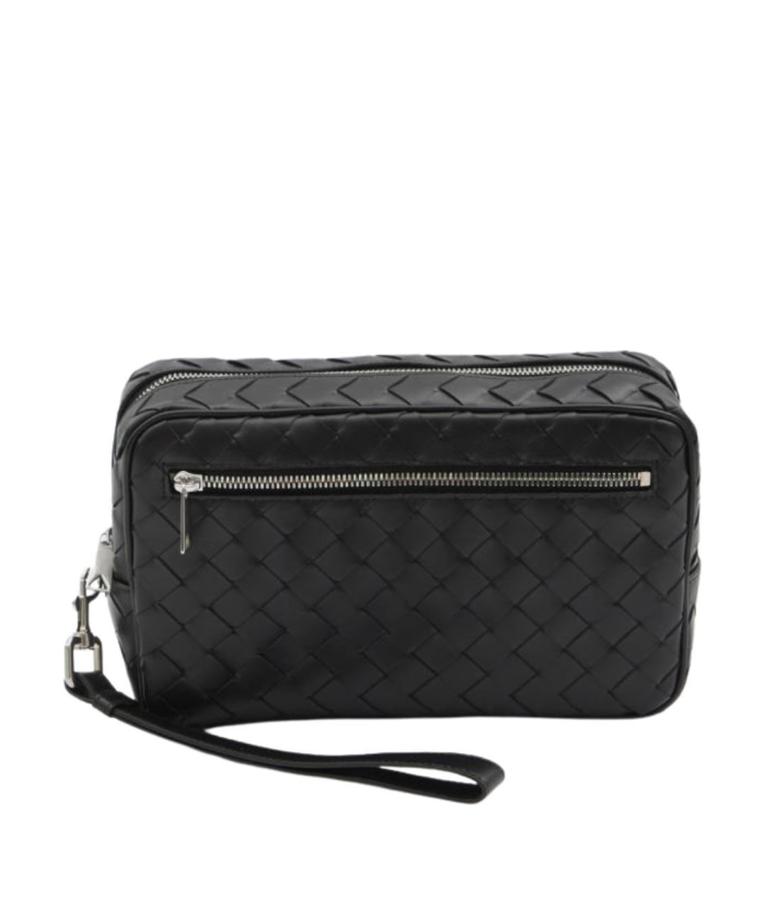 BOTTEGA VENETA Черная кожаная барсетка, фото 1