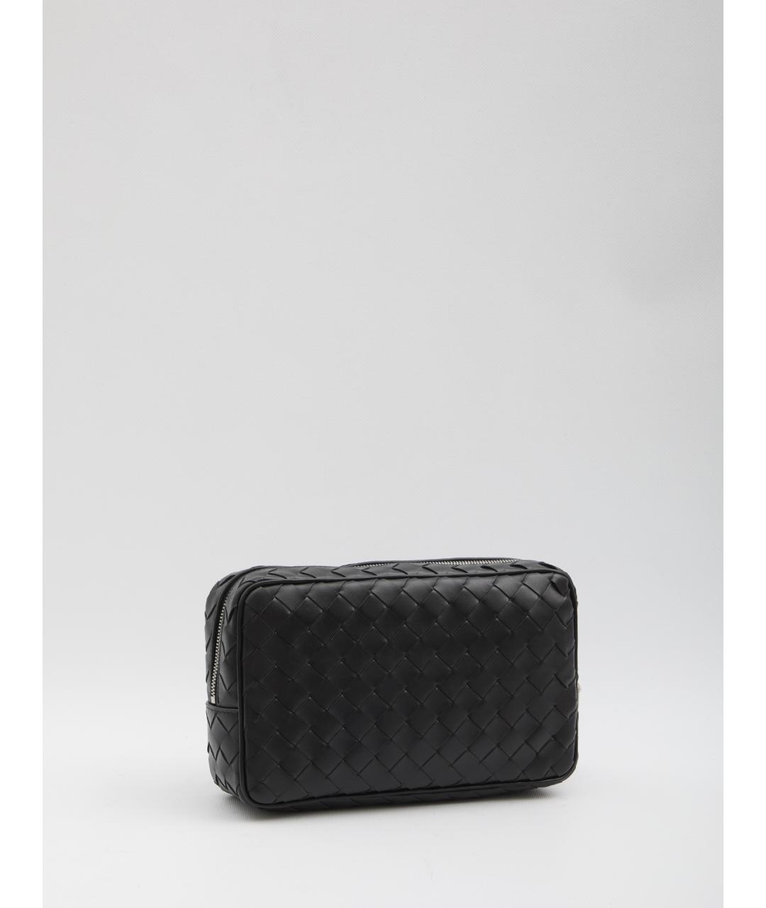 BOTTEGA VENETA Черная кожаная барсетка, фото 2